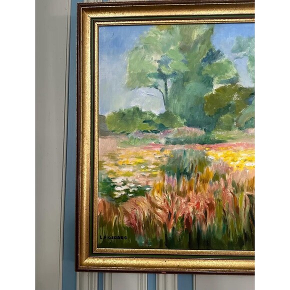 Signed French Oil Painting: Loire Valley Wildflower Meadow, Framed - Picture 6 of 6